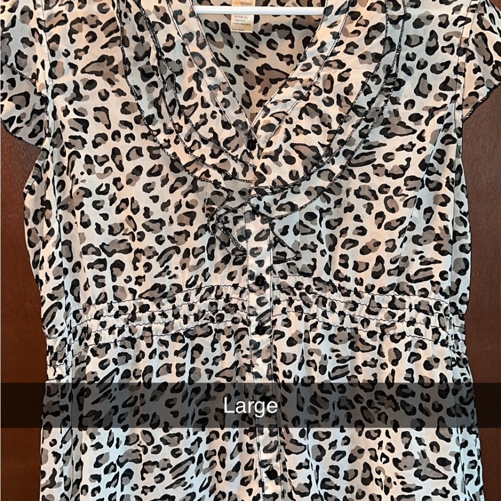 Leopard Print Women's Top - Black and White